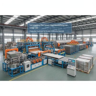 Volledig geautomatiseerde productielijn voor vezelcementplaten, spanning 380V, productiemachines voor duurzame bouwmaterialen